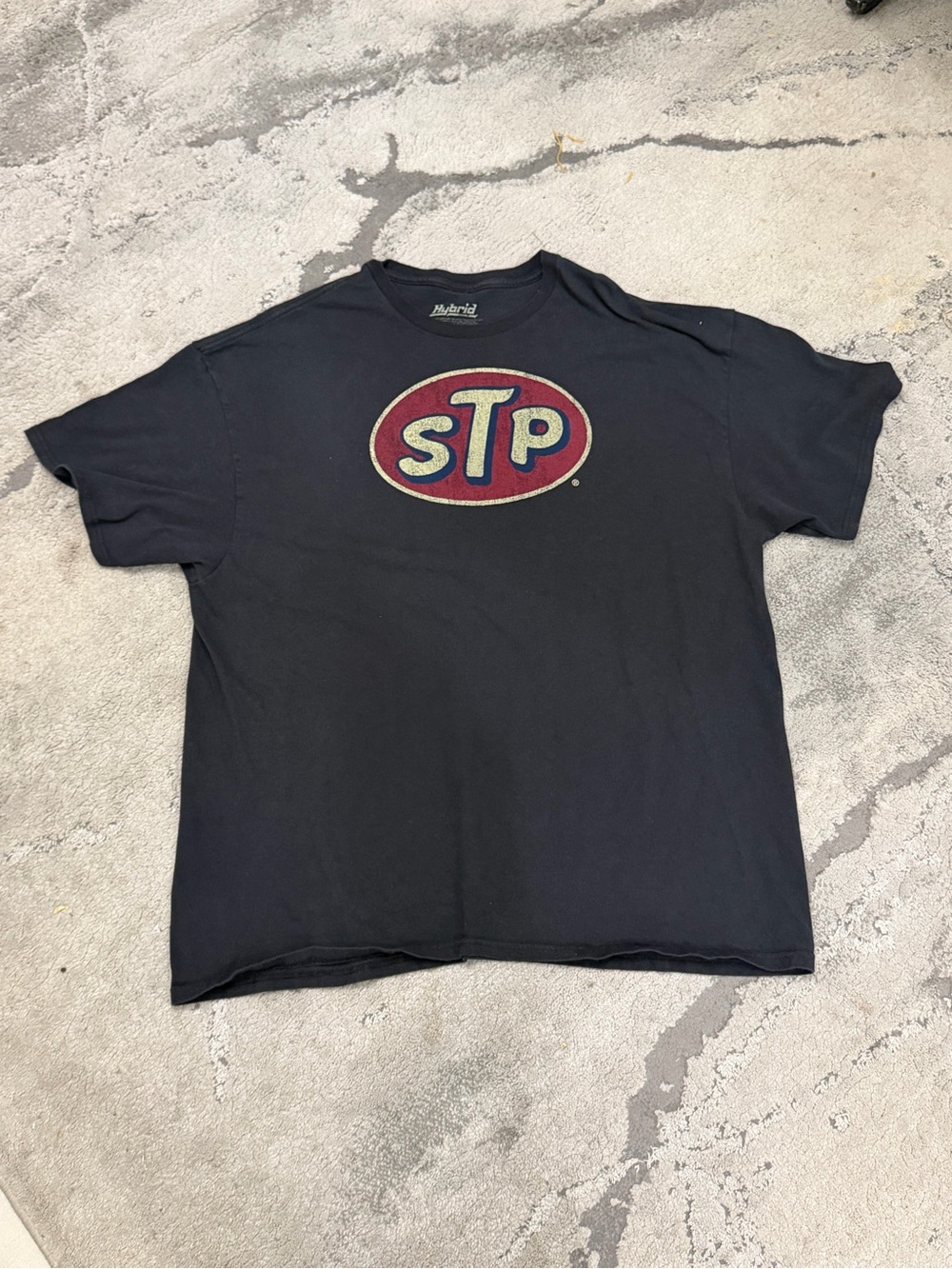 STP Logo Graphic Black Crew Neck Short Sleeve T-Shirt Men’s 2XL Cotton Knit